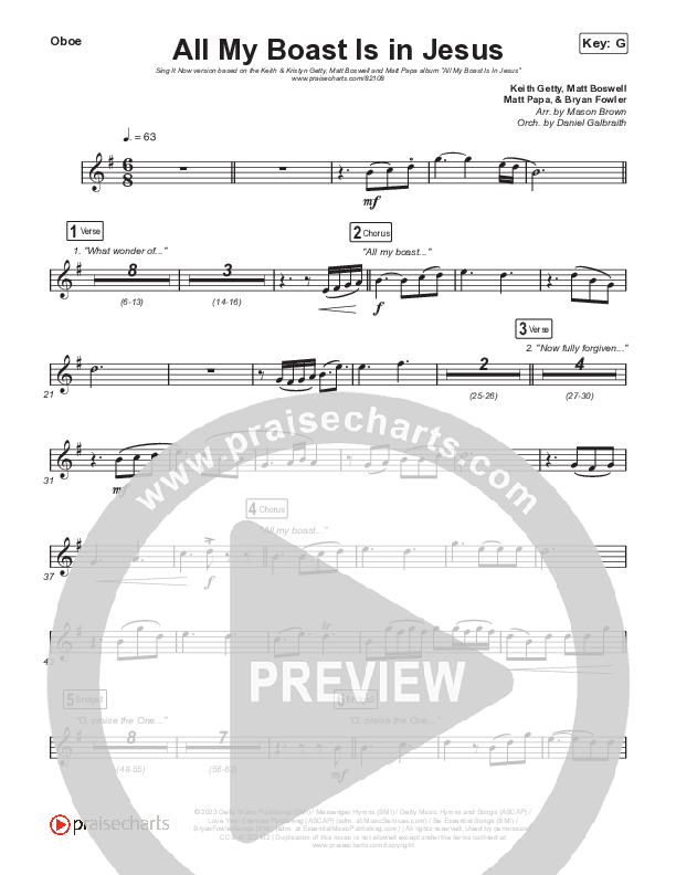 All My Boast Is In Jesus (Sing It Now) Wind Pack (Matt Papa / Matt Boswell / Arr. Mason Brown / Keith & Kristyn Getty)