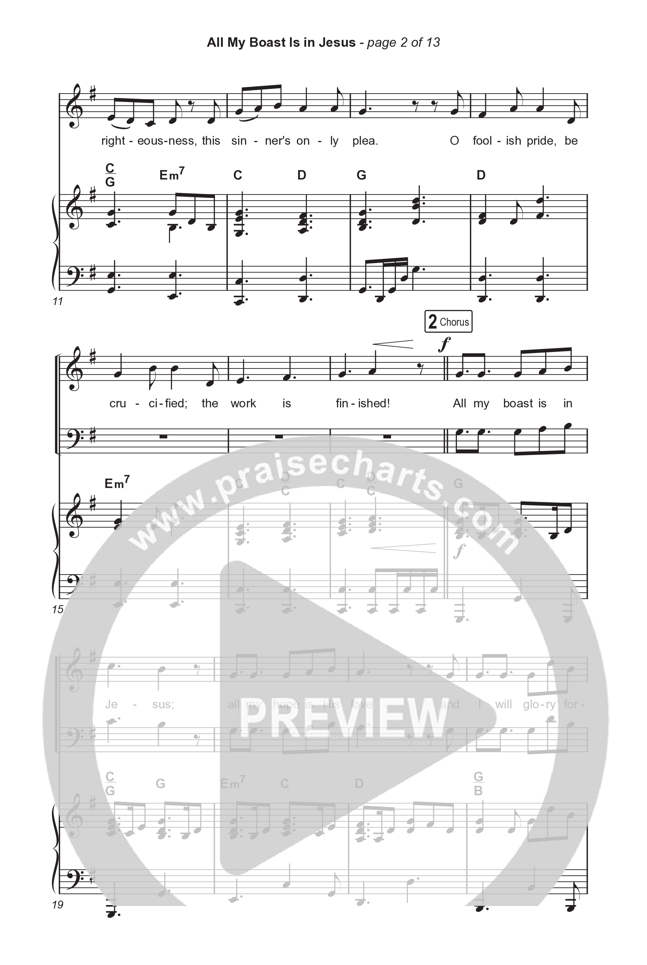 All My Boast Is In Jesus (Sing It Now) Octavo (SATB & Pno) (Matt Papa / Matt Boswell / Arr. Mason Brown / Keith & Kristyn Getty)