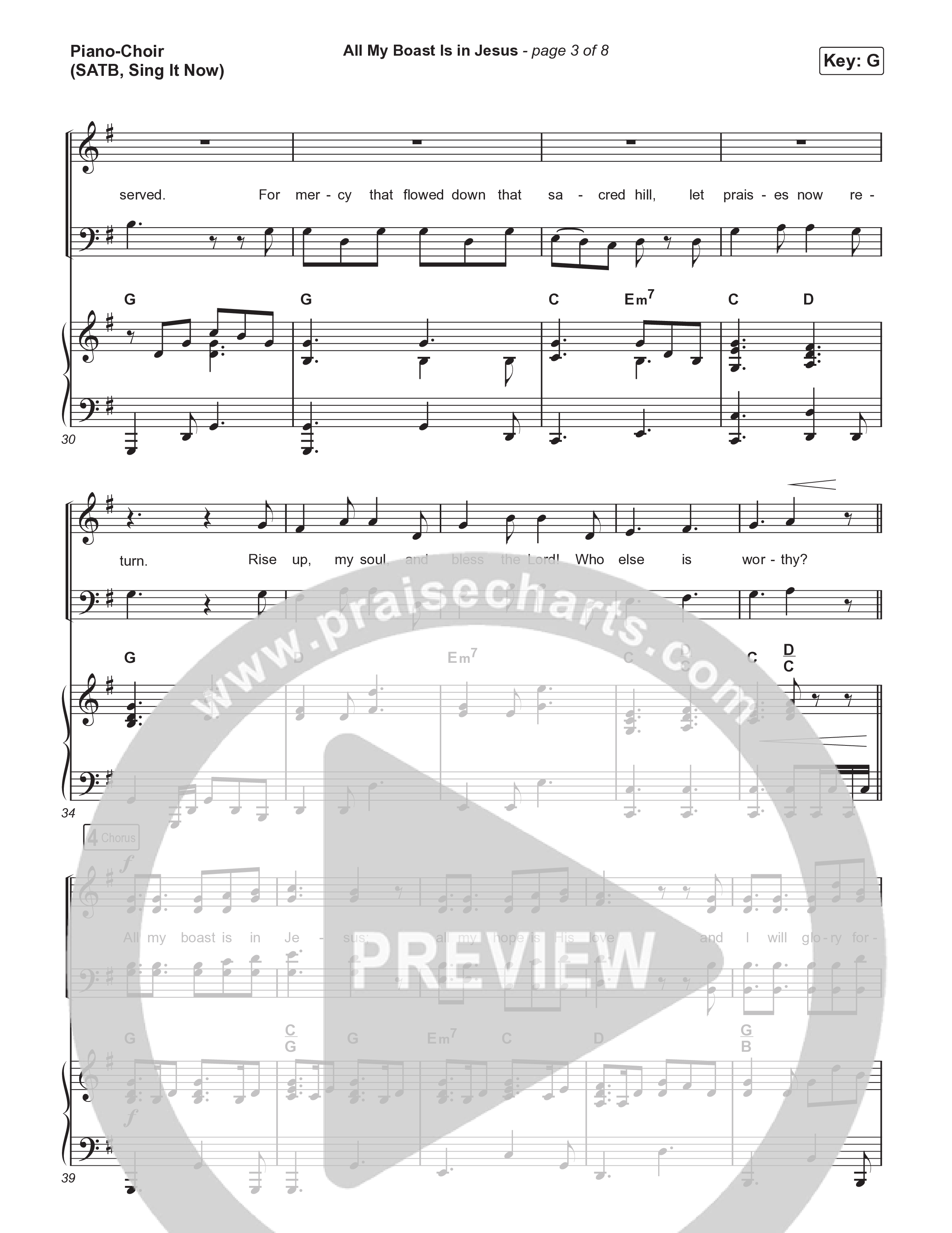 All My Boast Is In Jesus (Sing It Now) Piano/Choir (SATB) (Matt Papa / Matt Boswell / Arr. Mason Brown / Keith & Kristyn Getty)