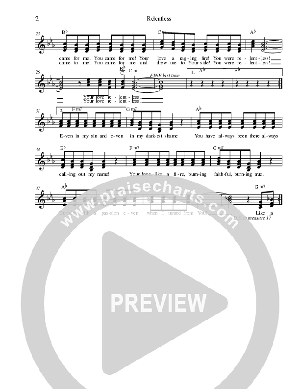 Relentless Lead Sheet (SAT) (Dennis Jernigan)