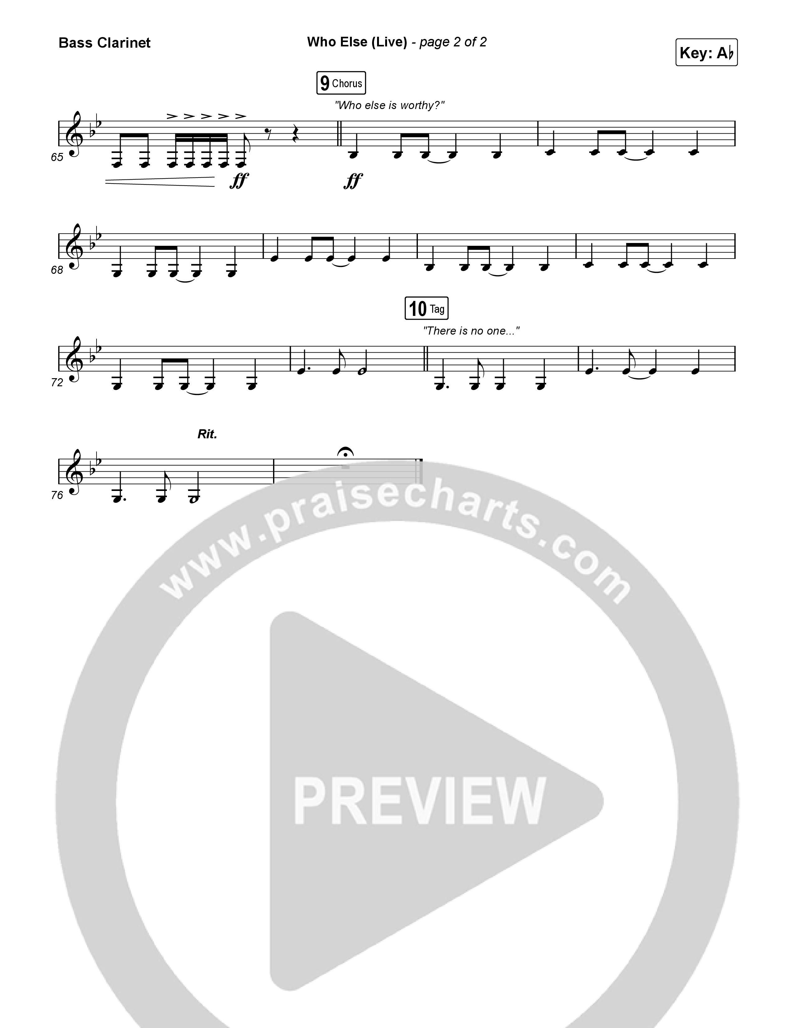 Who Else (Live) Bass Clarinet (Gateway Worship / Claire Smith)