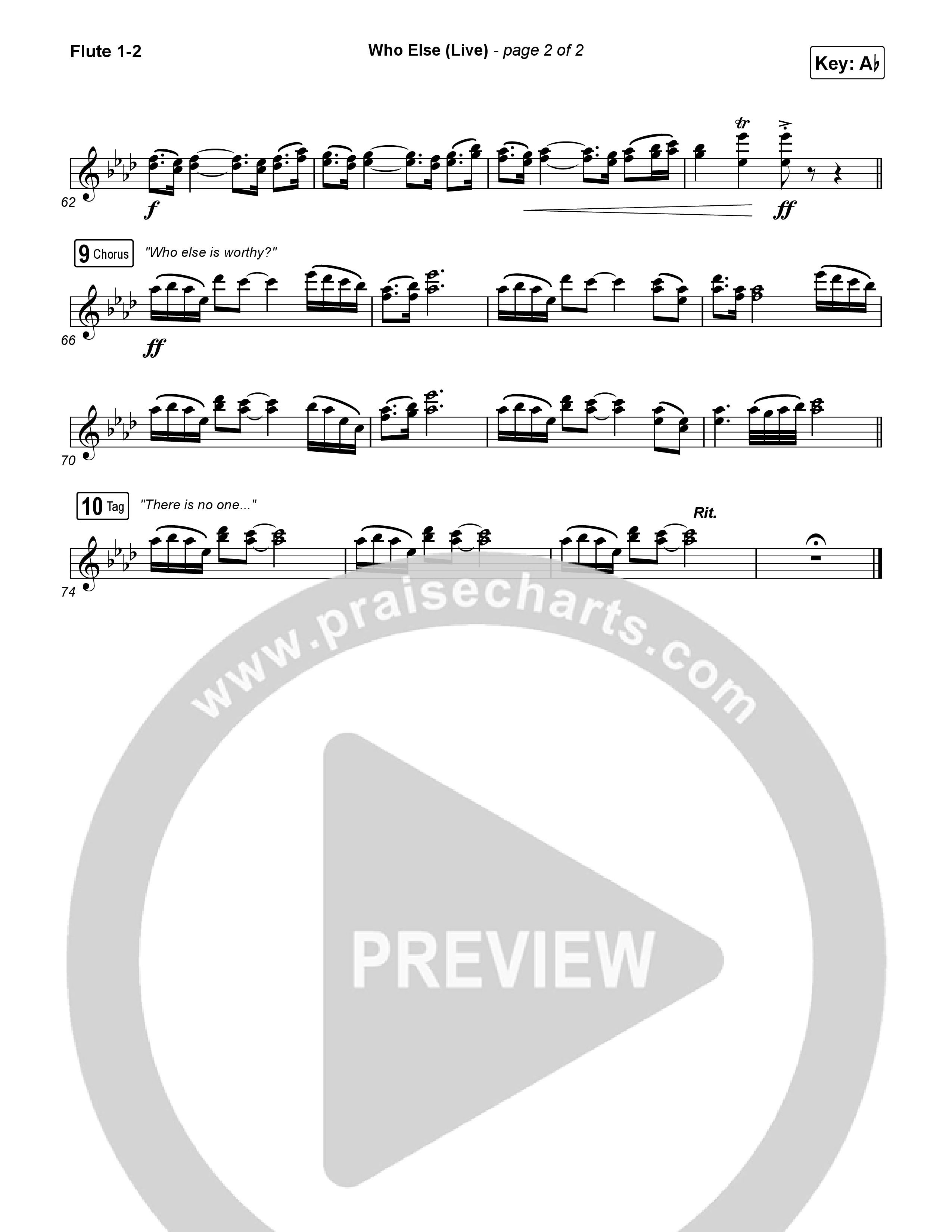 Who Else (Live) Flute 1,2 (Gateway Worship / Claire Smith)