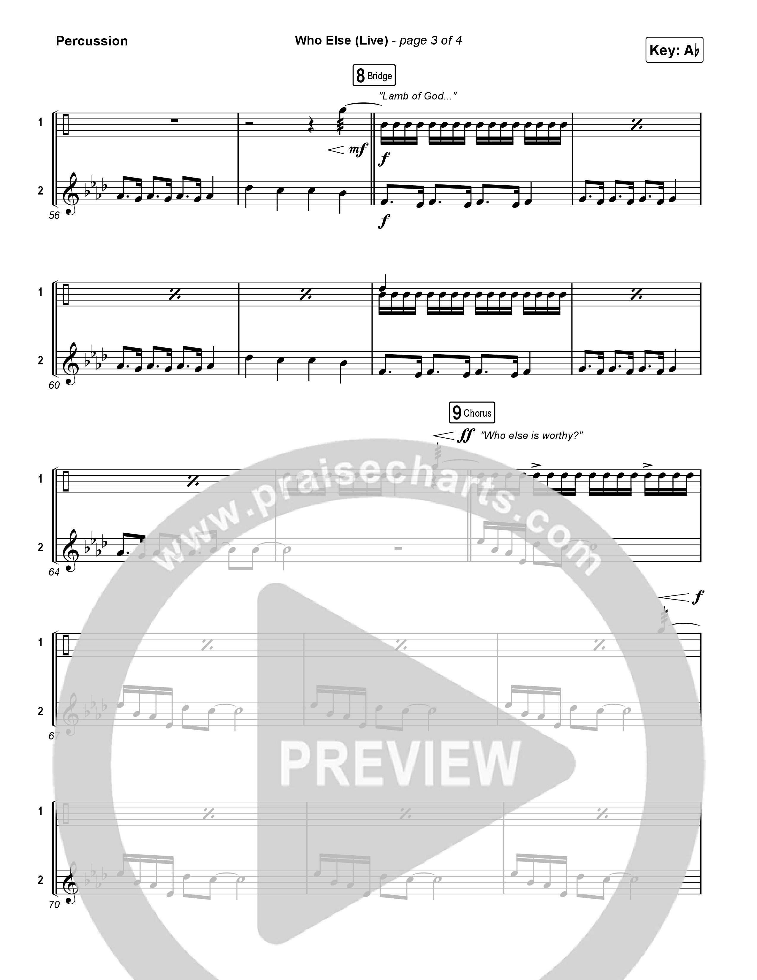 Who Else (Live) Percussion (Gateway Worship / Claire Smith)