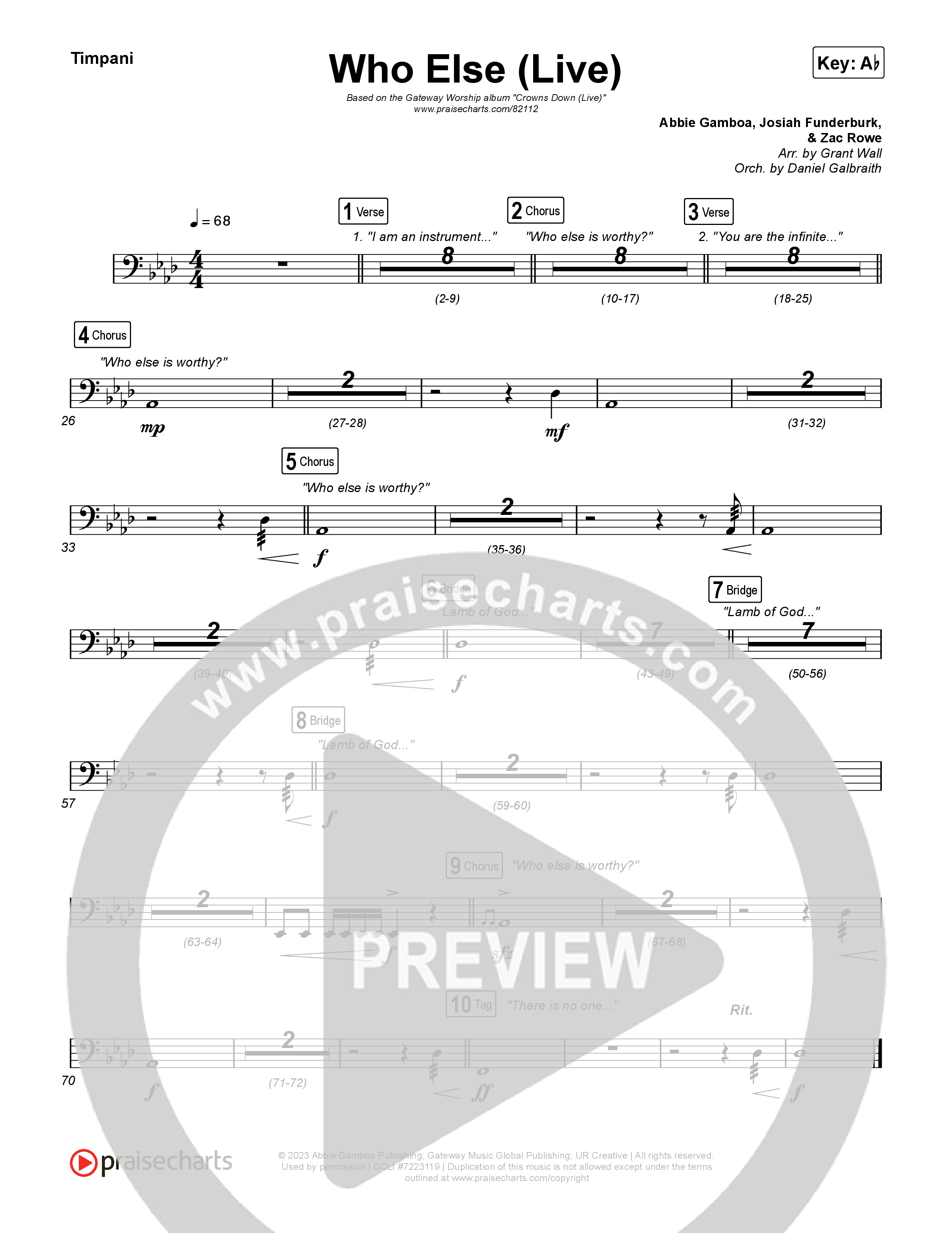 Who Else (Live) Timpani (Gateway Worship / Claire Smith)