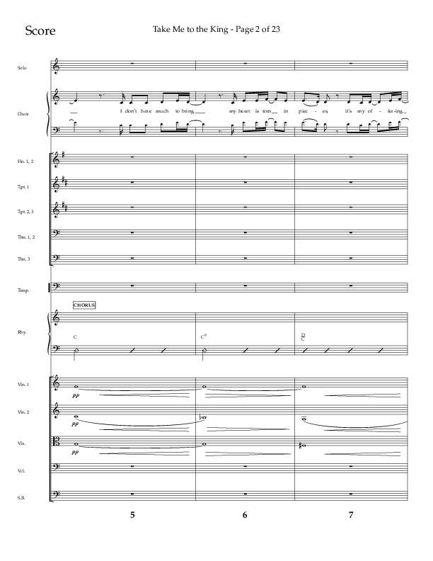 Take Me To The King (Choral Anthem SATB) Orchestration (Lifeway Choral / Arr. Geron Davis / Orch. Jim Hammerly)