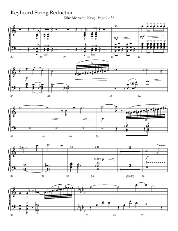 Take Me To The King (Choral Anthem SATB) String Reduction (Lifeway Choral / Arr. Geron Davis / Orch. Jim Hammerly)