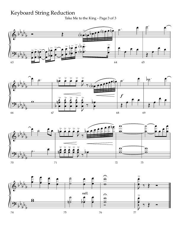 Take Me To The King (Choral Anthem SATB) String Reduction (Lifeway Choral / Arr. Geron Davis / Orch. Jim Hammerly)