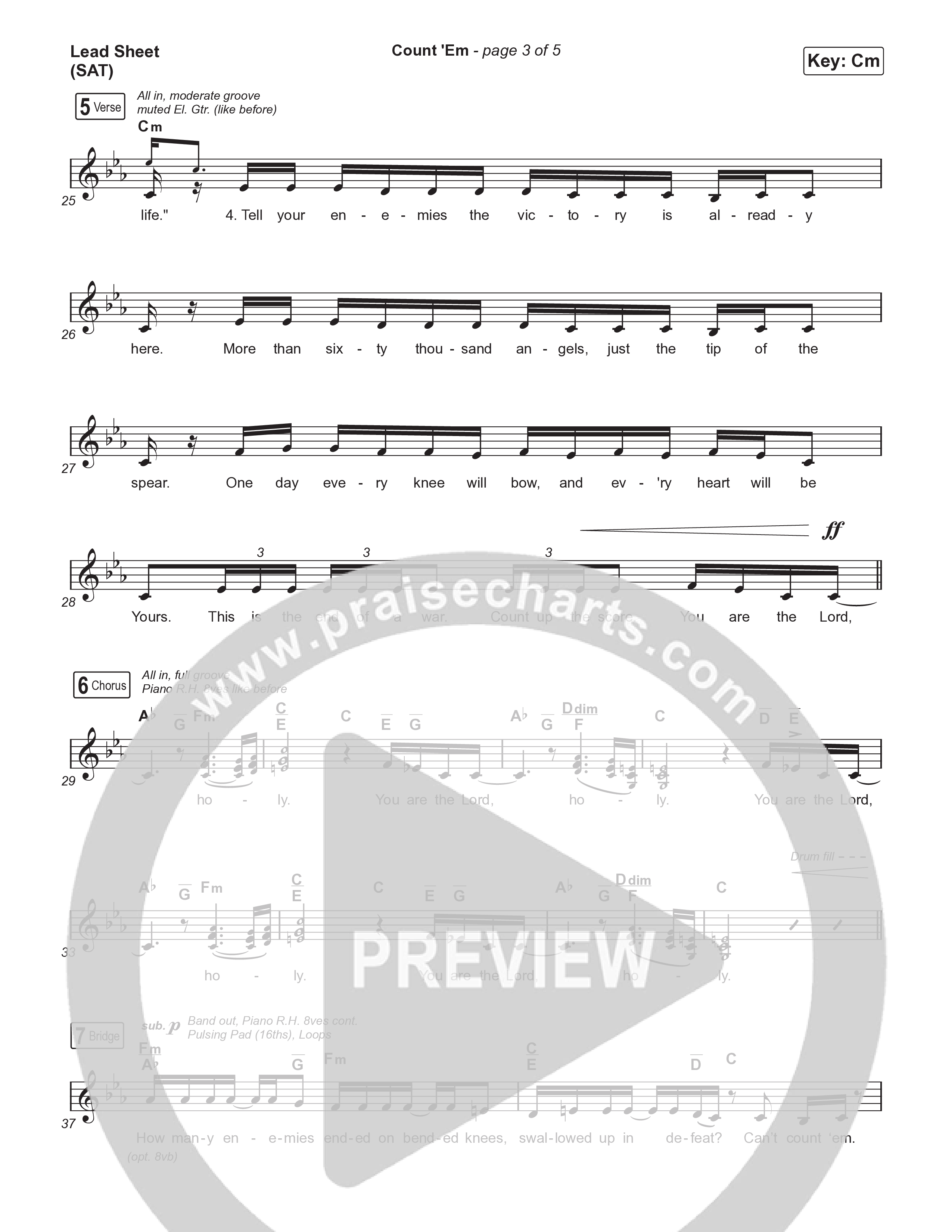 Count 'Em Lead Sheet (SAT) (Brandon Lake)