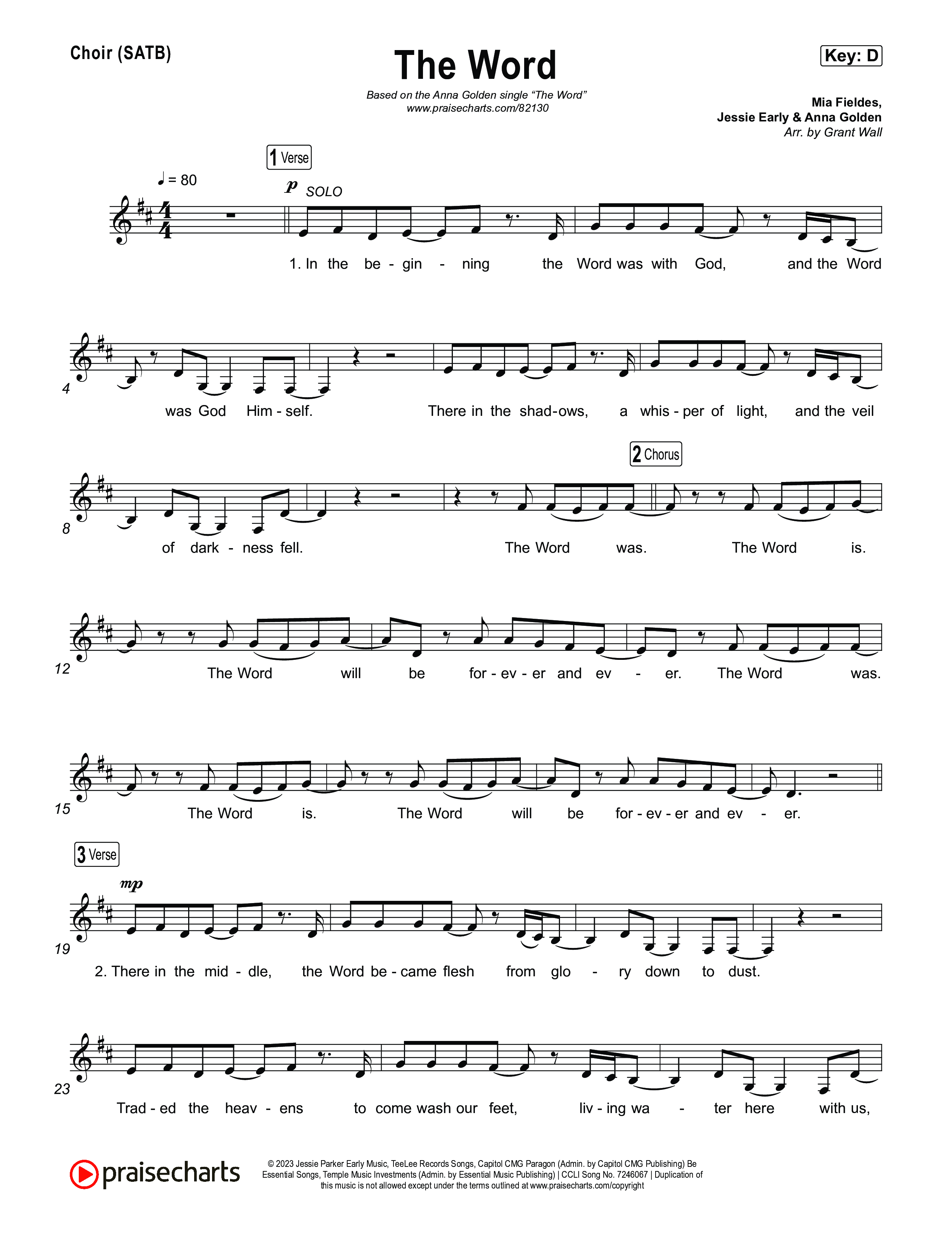 The Word Choir Sheet (SATB) (Anna Golden)