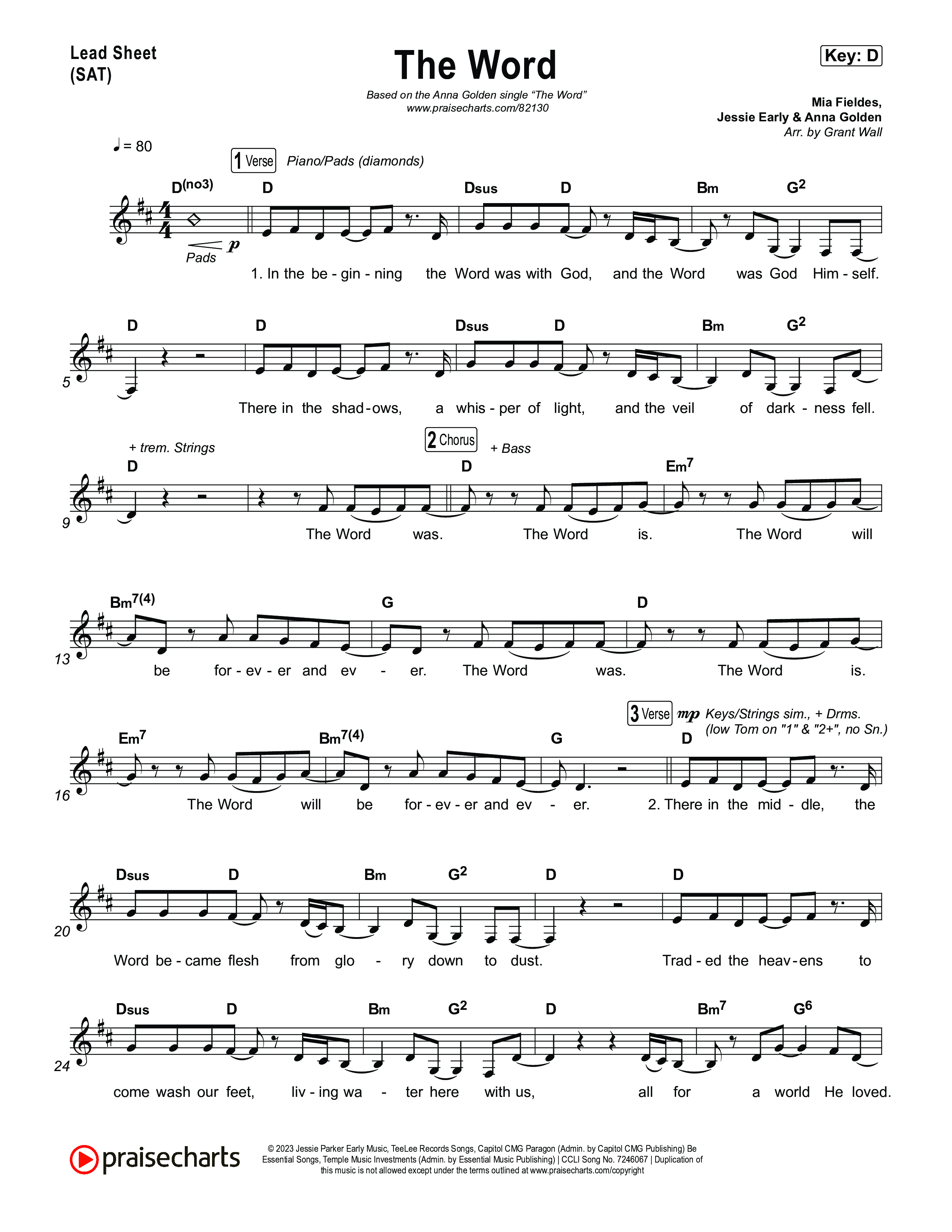 The Word Lead Sheet (SAT) (Anna Golden)