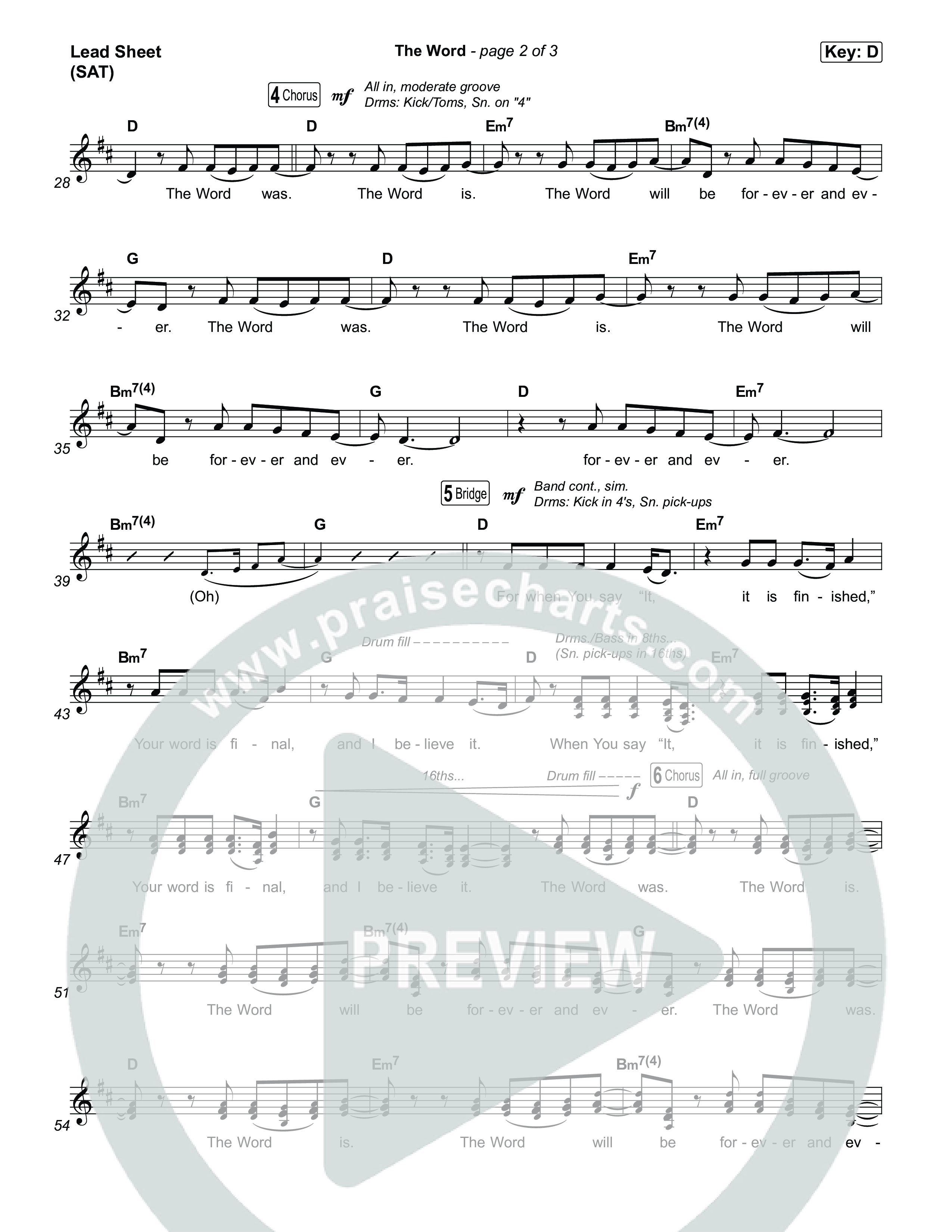 The Word Lead Sheet (SAT) (Anna Golden)