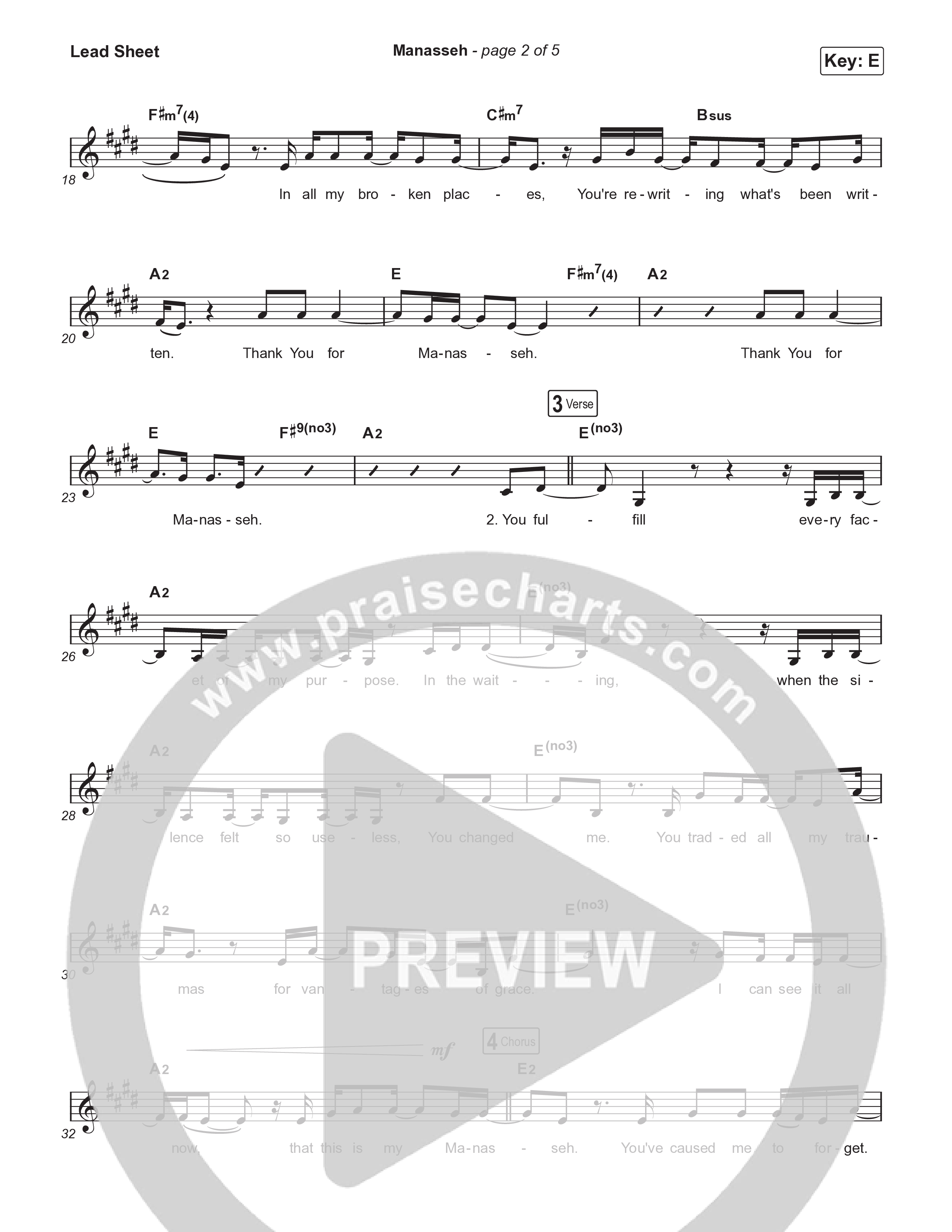 Manasseh Lead Sheet (Melody) (Anna Golden)