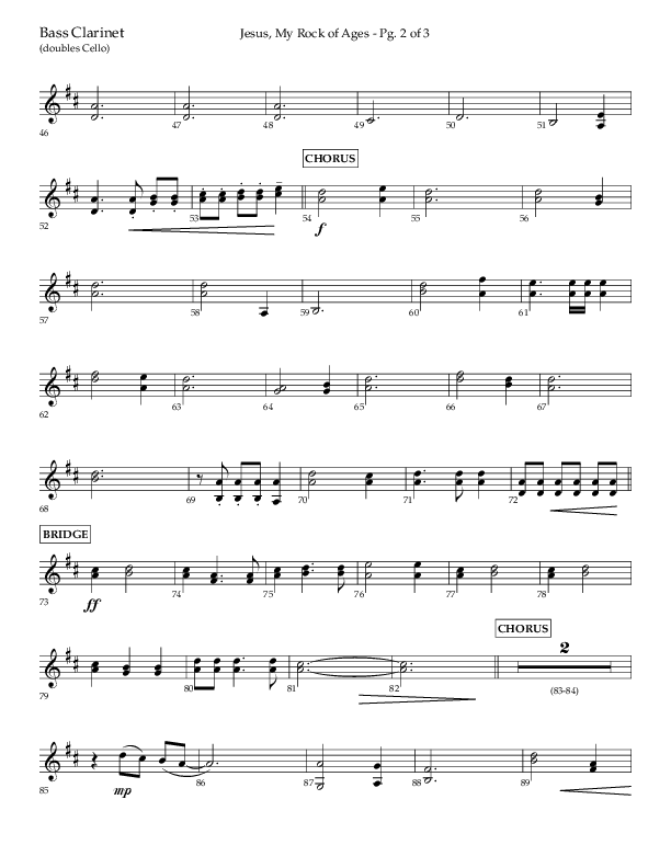 Jesus My Rock Of Ages (Choral Anthem SATB) Bass Clarinet (Lifeway Choral / Arr. Richard Kingsmore)