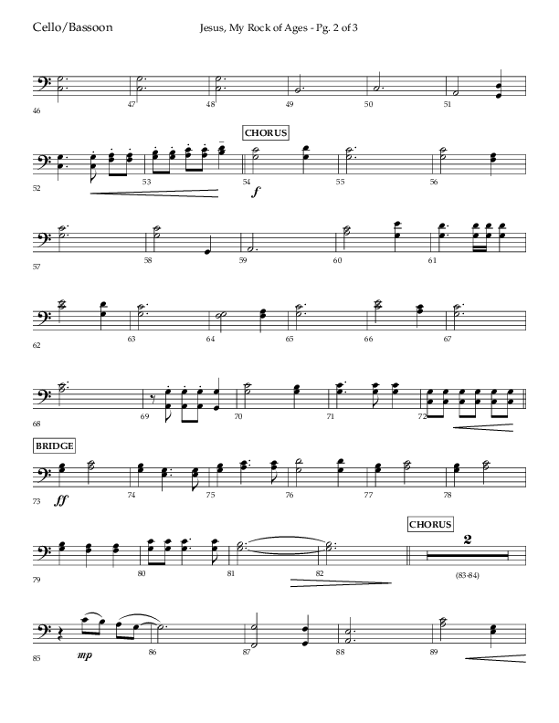 Jesus My Rock Of Ages (Choral Anthem SATB) Cello (Lifeway Choral / Arr. Richard Kingsmore)