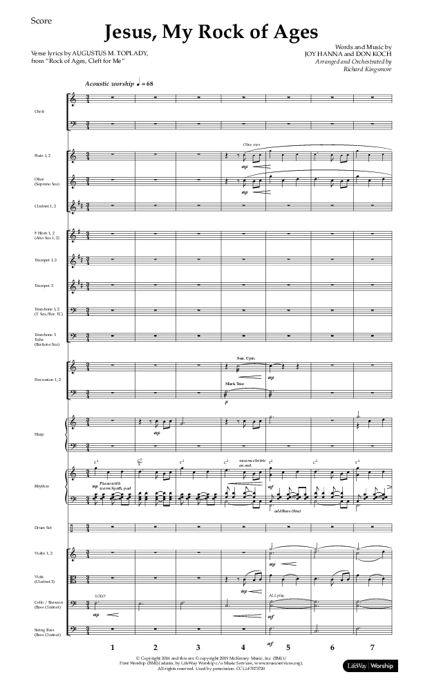 Jesus My Rock Of Ages (Choral Anthem SATB) Orchestration (Lifeway Choral / Arr. Richard Kingsmore)