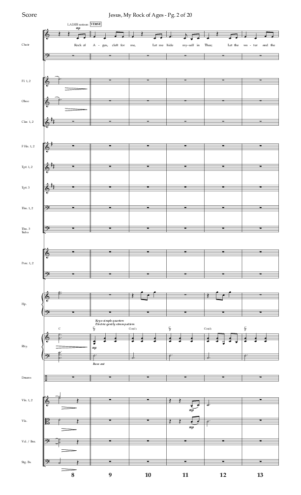 Jesus My Rock Of Ages (Choral Anthem SATB) Conductor's Score (Lifeway Choral / Arr. Richard Kingsmore)