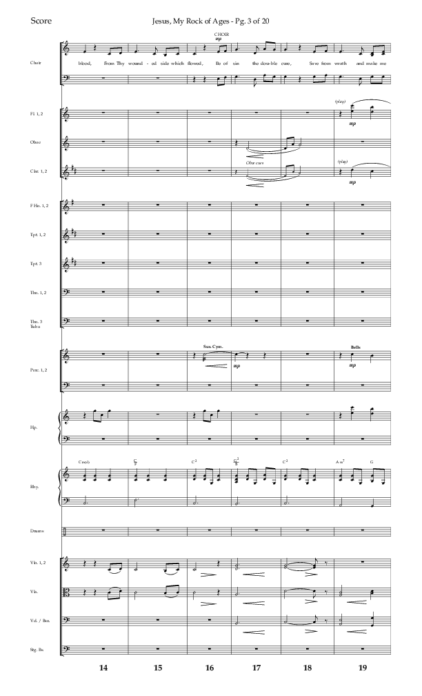 Jesus My Rock Of Ages (Choral Anthem SATB) Orchestration (Lifeway Choral / Arr. Richard Kingsmore)