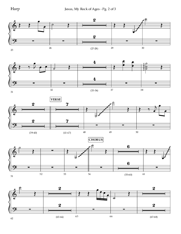 Jesus My Rock Of Ages (Choral Anthem SATB) Harp (Lifeway Choral / Arr. Richard Kingsmore)