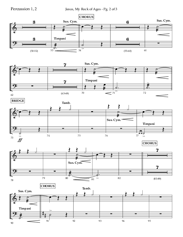 Jesus My Rock Of Ages (Choral Anthem SATB) Percussion 1/2 (Lifeway Choral / Arr. Richard Kingsmore)