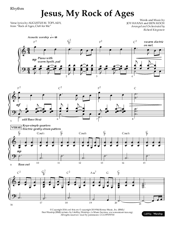 Jesus My Rock Of Ages (Choral Anthem SATB) Lead Melody & Rhythm (Lifeway Choral / Arr. Richard Kingsmore)