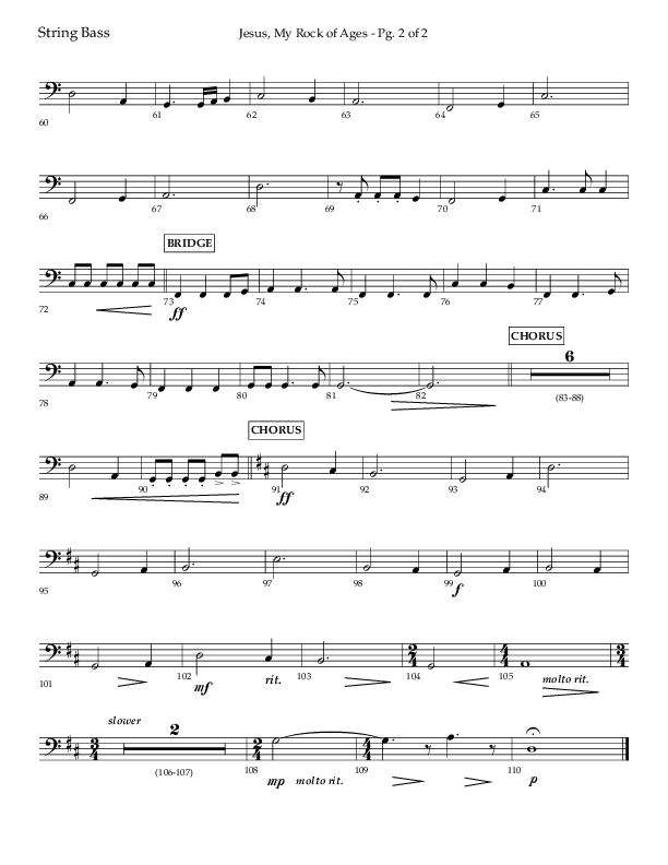 Jesus My Rock Of Ages (Choral Anthem SATB) String Bass (Lifeway Choral / Arr. Richard Kingsmore)