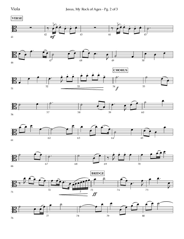 Jesus My Rock Of Ages (Choral Anthem SATB) Viola (Lifeway Choral / Arr. Richard Kingsmore)