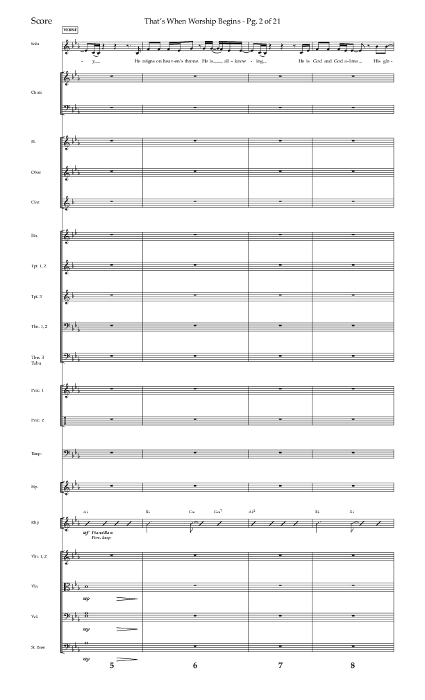 That's When Worship Begins (Choral Anthem SATB) Conductor's Score (Lifeway Choral / Arr. John Bolin / Arr. Don Koch / Orch. Cliff Duren)
