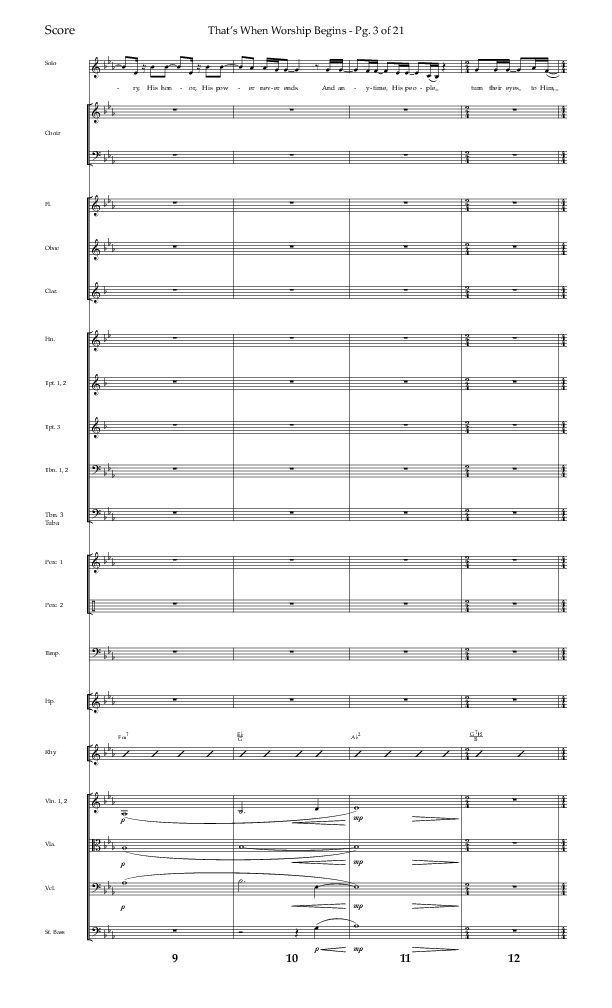 That's When Worship Begins (Choral Anthem SATB) Conductor's Score (Lifeway Choral / Arr. John Bolin / Arr. Don Koch / Orch. Cliff Duren)