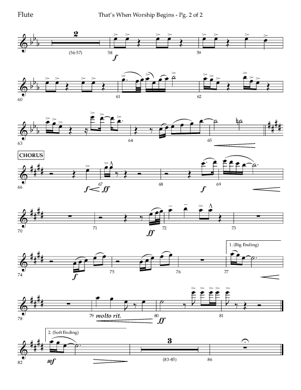 That's When Worship Begins (Choral Anthem SATB) Flute (Lifeway Choral / Arr. John Bolin / Arr. Don Koch / Orch. Cliff Duren)