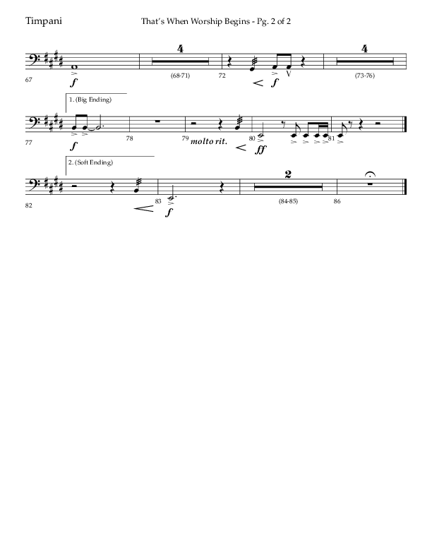 That's When Worship Begins (Choral Anthem SATB) Timpani (Lifeway Choral / Arr. John Bolin / Arr. Don Koch / Orch. Cliff Duren)