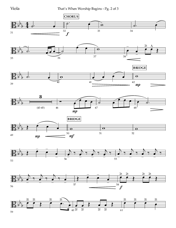 That's When Worship Begins (Choral Anthem SATB) Viola (Lifeway Choral / Arr. John Bolin / Arr. Don Koch / Orch. Cliff Duren)