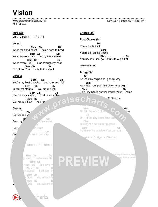 Vision Chords & Lyrics (ZOE Music)