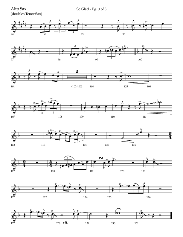 So Glad with Love Lifted Me (Choral Anthem SATB) Alto Sax (Lifeway Choral / Arr. Bradley Knight)