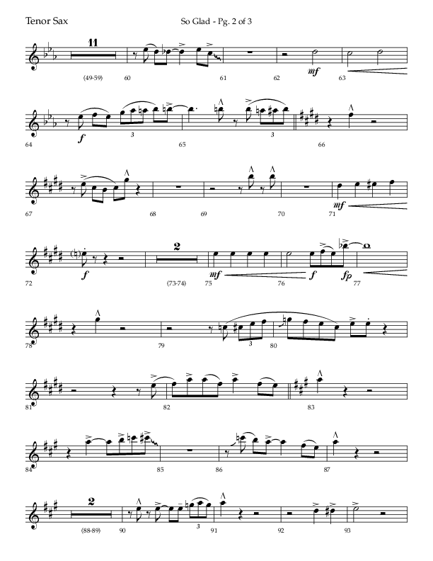 So Glad with Love Lifted Me (Choral Anthem SATB) Tenor Sax 1 (Lifeway Choral / Arr. Bradley Knight)