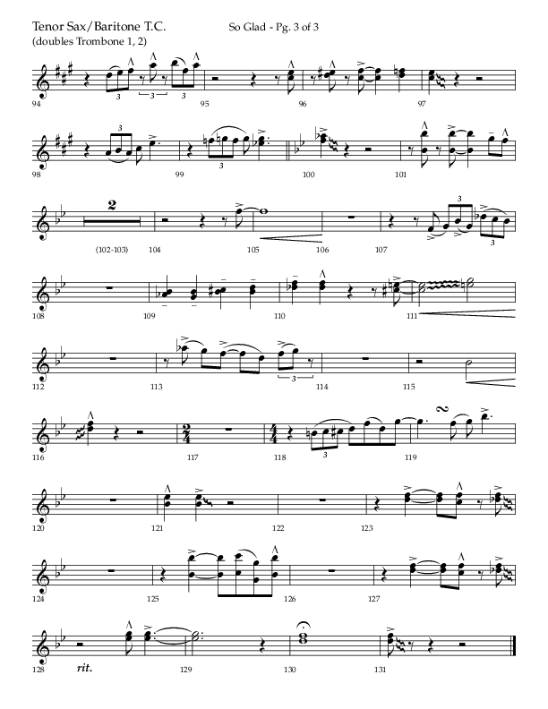 So Glad with Love Lifted Me (Choral Anthem SATB) Tenor Sax/Baritone T.C. (Lifeway Choral / Arr. Bradley Knight)
