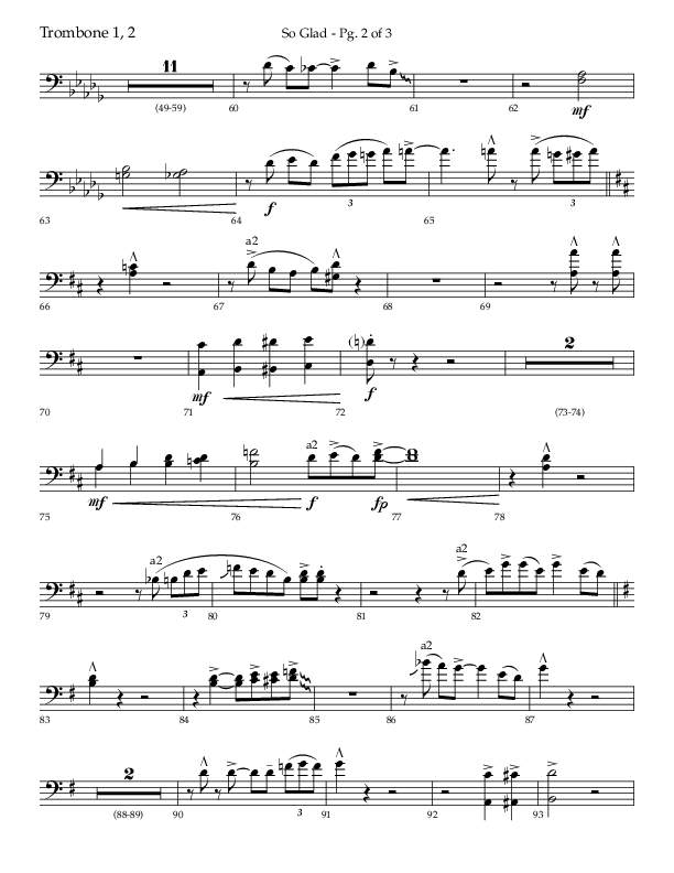 So Glad with Love Lifted Me (Choral Anthem SATB) Trombone 1/2 (Lifeway Choral / Arr. Bradley Knight)