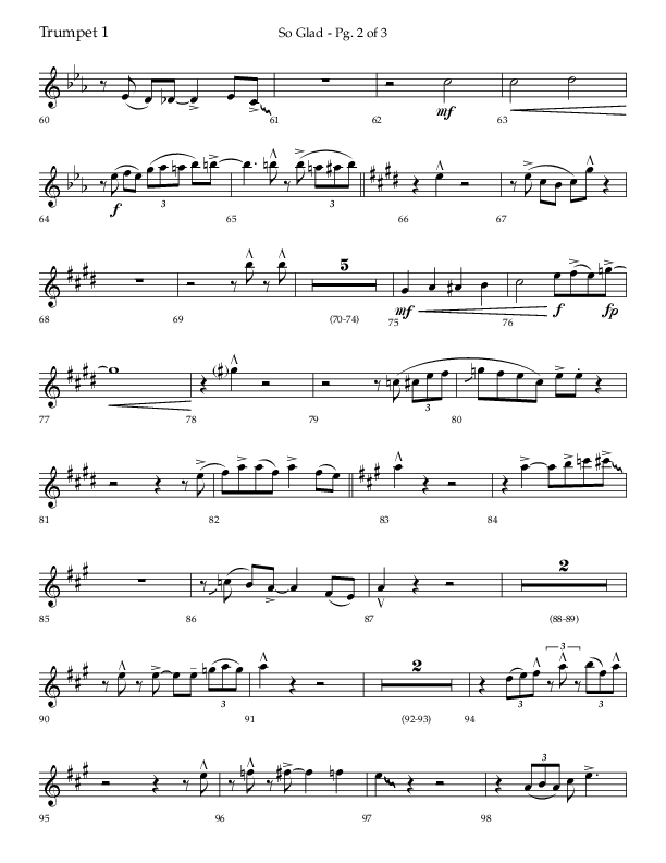 So Glad with Love Lifted Me (Choral Anthem SATB) Trumpet 1 (Lifeway Choral / Arr. Bradley Knight)