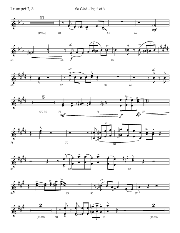 So Glad with Love Lifted Me (Choral Anthem SATB) Trumpet 2/3 (Lifeway Choral / Arr. Bradley Knight)