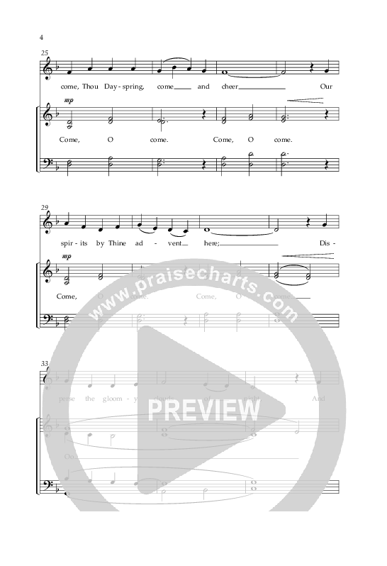 O Come O Come Emmanuel (Choral Anthem SATB) Anthem (SATB/Piano) (Lifeway Choral / Arr. Cliff Duren)