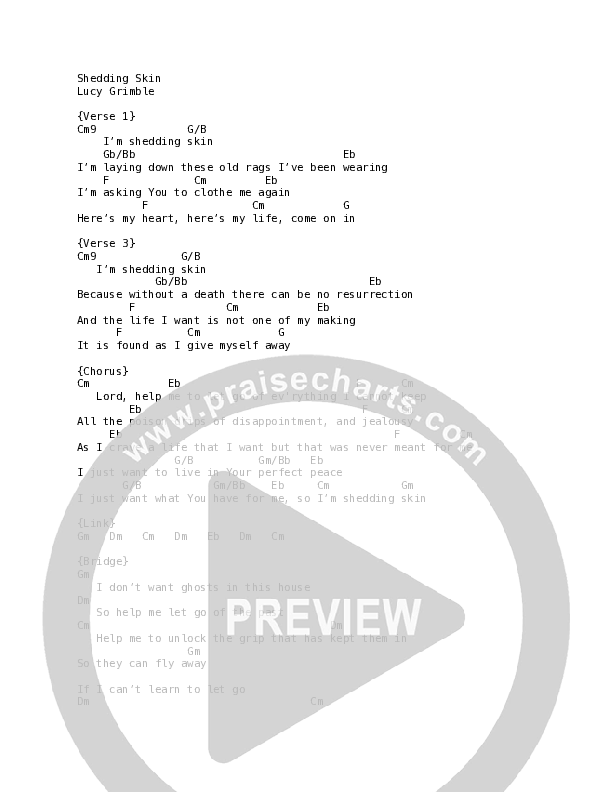 Shedding Skin Chord Chart (Lucy Grimble)