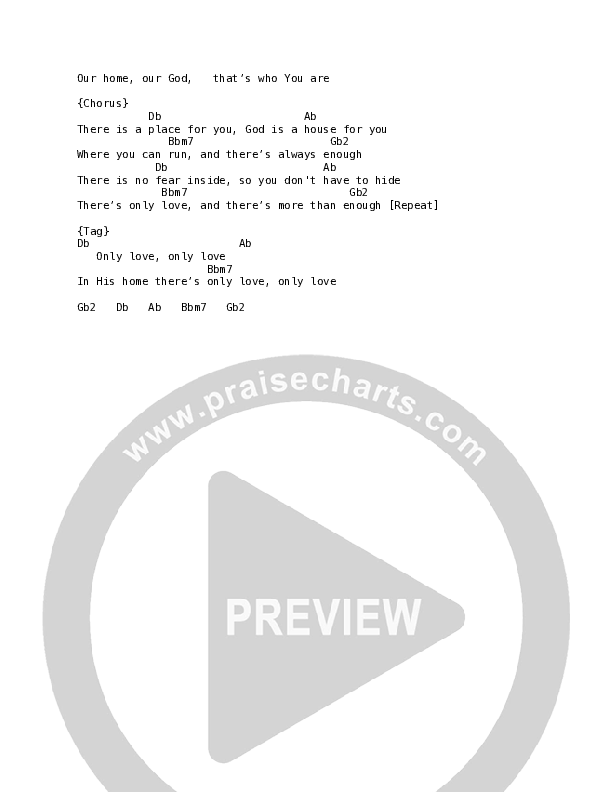 A Place For You Chord Chart (FAITHFUL)