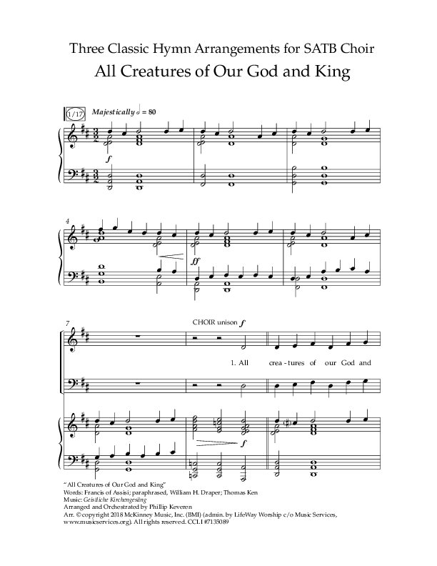 Three Classic Hymn Arrangements For SATB Choir (Choral Anthem SATB) Anthem (SATB/Piano) (Lifeway Choral / Arr. Phillip Keveren)