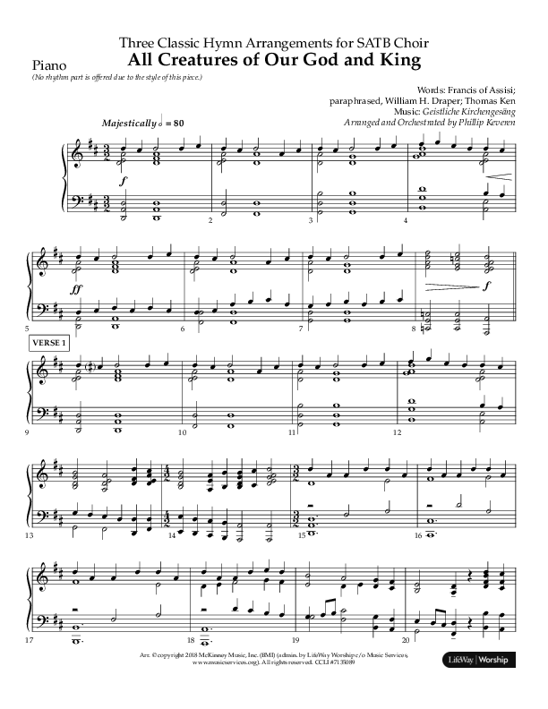 Three Classic Hymn Arrangements For SATB Choir (Choral Anthem SATB) Lead Melody & Rhythm (Lifeway Choral / Arr. Phillip Keveren)