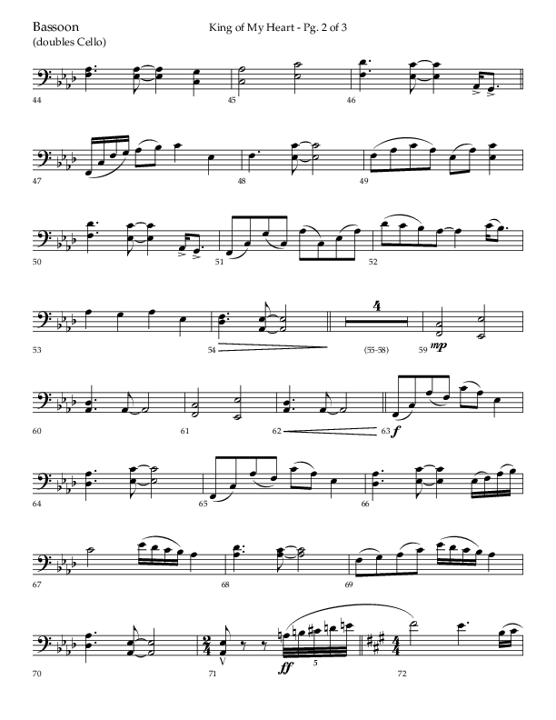 King Of My Heart (Choral Anthem SATB) Bassoon (Lifeway Choral / Arr. Bradley Knight)