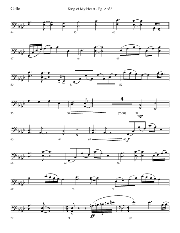 King Of My Heart (Choral Anthem SATB) Cello (Lifeway Choral / Arr. Bradley Knight)