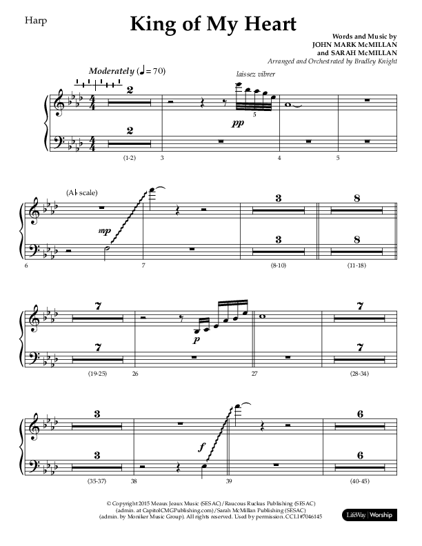 King Of My Heart (Choral Anthem SATB) Harp (Lifeway Choral / Arr. Bradley Knight)