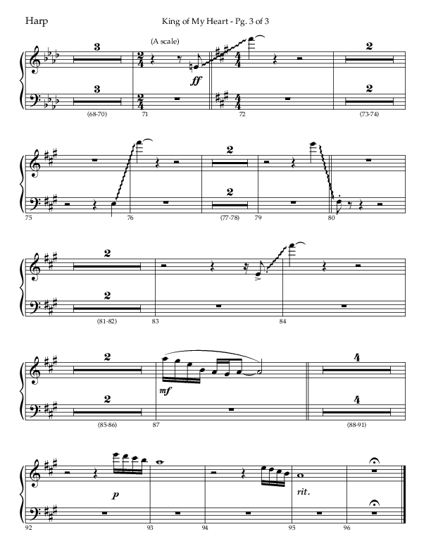 King Of My Heart (Choral Anthem SATB) Harp (Lifeway Choral / Arr. Bradley Knight)
