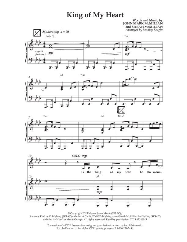 King Of My Heart (Choral Anthem SATB) Anthem (SATB/Piano) (Lifeway Choral / Arr. Bradley Knight)