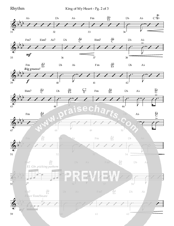 King Of My Heart (Choral Anthem SATB) Lead Melody & Rhythm (Lifeway Choral / Arr. Bradley Knight)