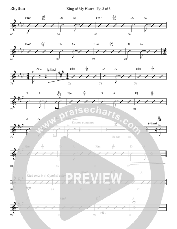 King Of My Heart (Choral Anthem SATB) Lead Melody & Rhythm (Lifeway Choral / Arr. Bradley Knight)